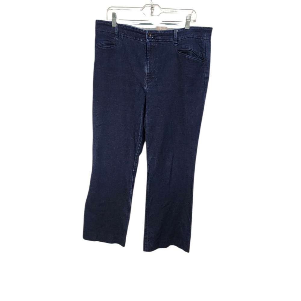 Anthropologie The Essential Trouser Womens 16 Dark Blue Denim Excellent‎